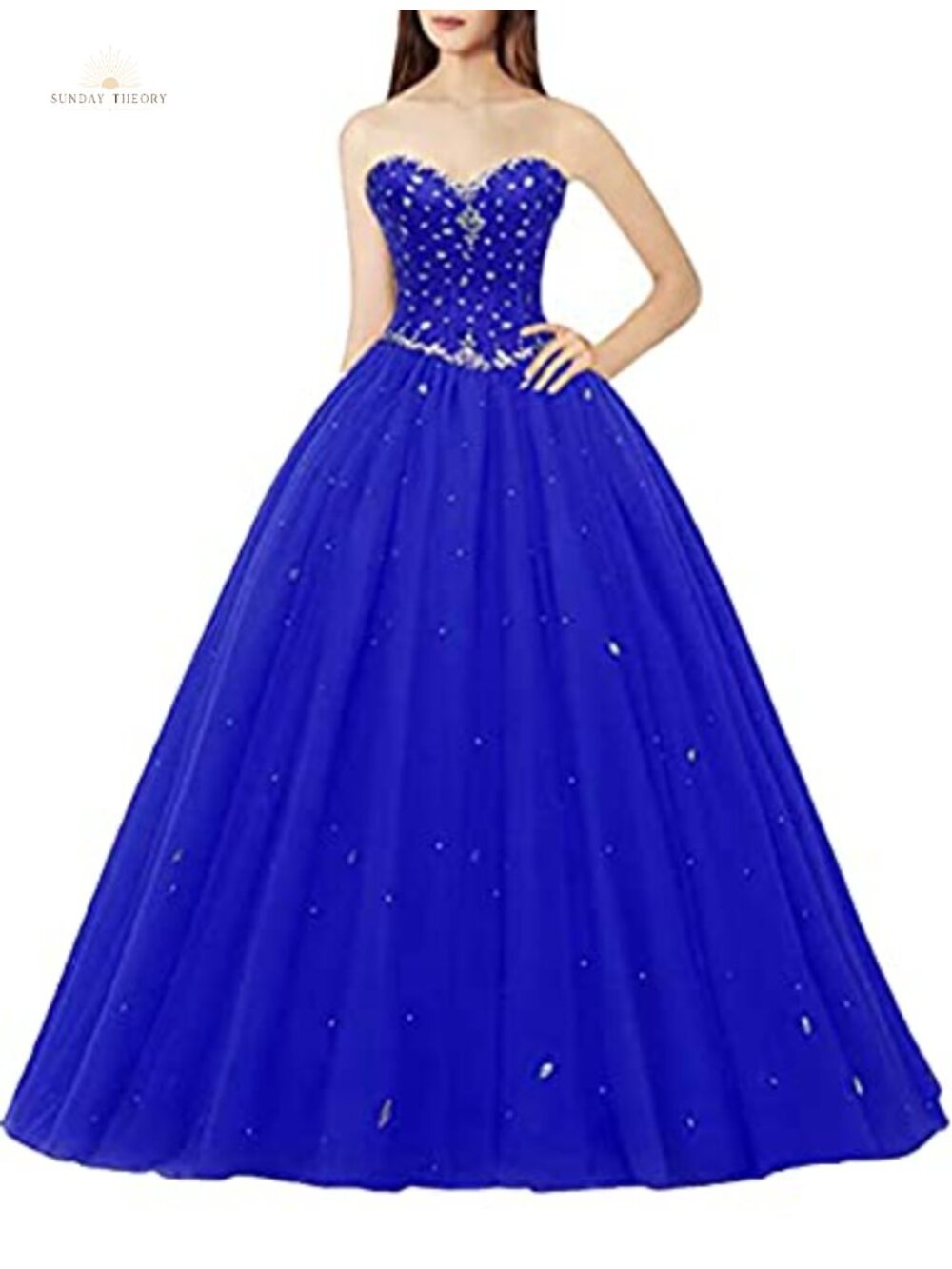Tulle Satin Ball Gown Sweetheart Lace Up Back Prom Quinceanera Formal Dress